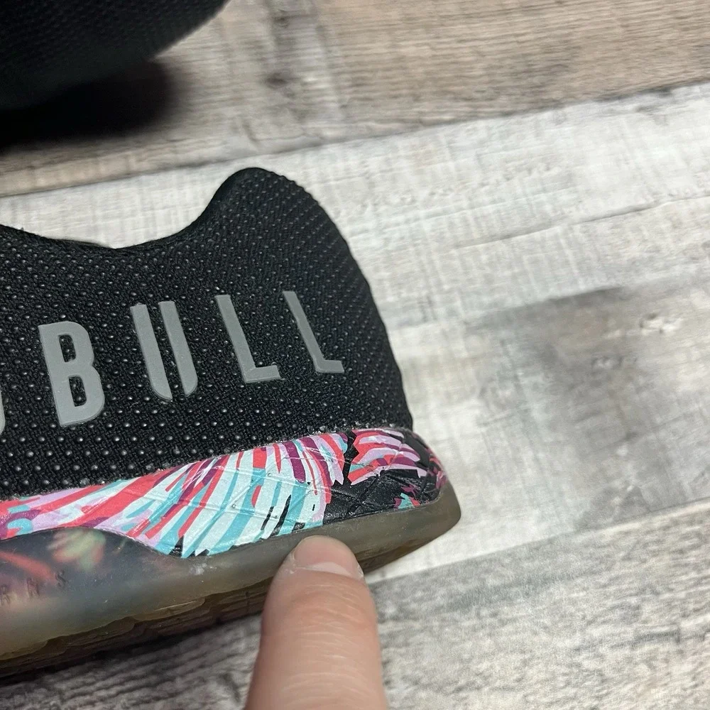 No Bull Shoes Women's Size 11 Black Floral Sole Athletic Sneakers